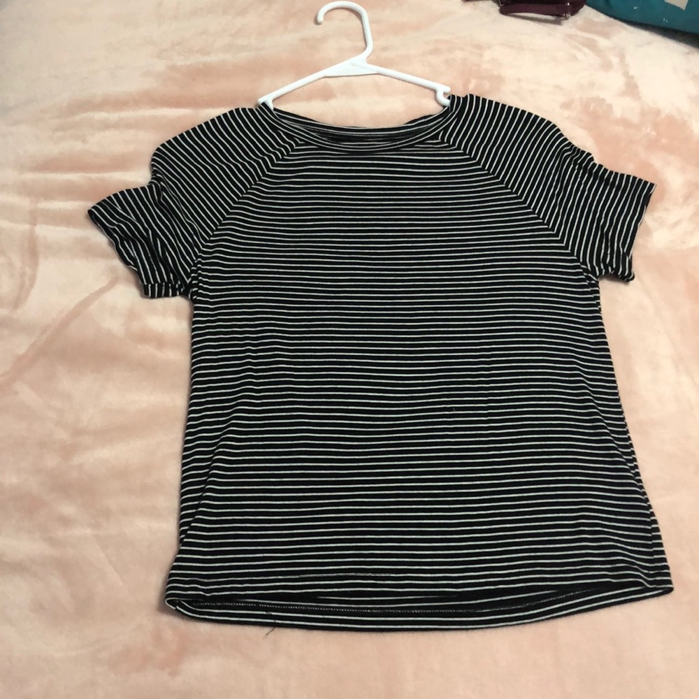 Black and white striped tee